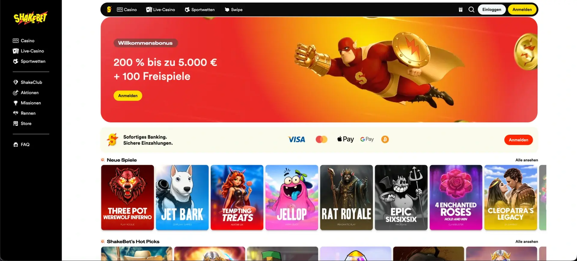 Shakebet Casino bei Shakebet